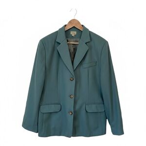 L.L.Bean Cashmere Wool Blend Blue Blazer Jacket Women’s 16P